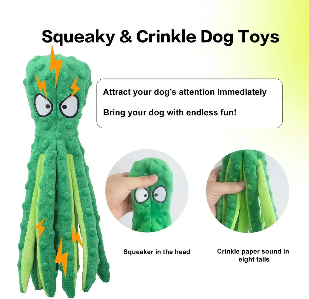 Crinkle Octopus Squeaky Plush
