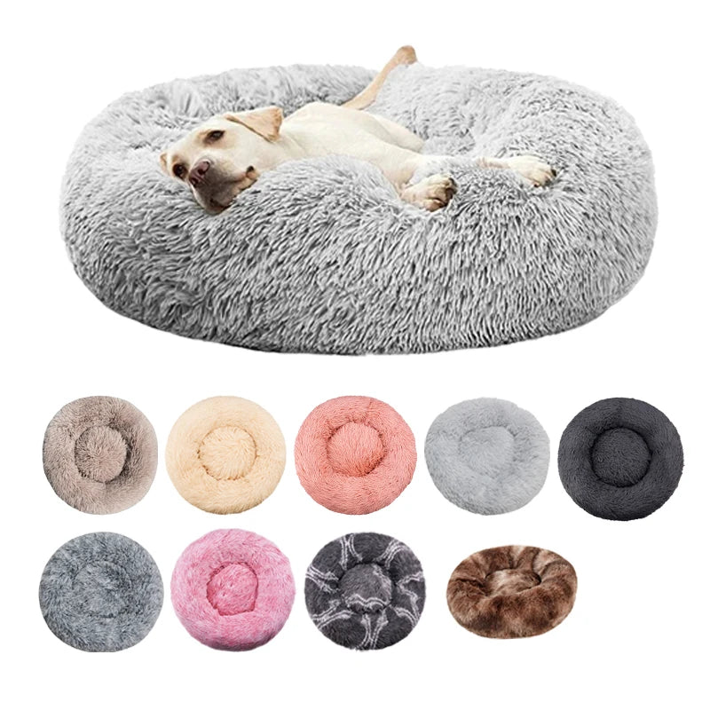 Round Plush Basket Bed