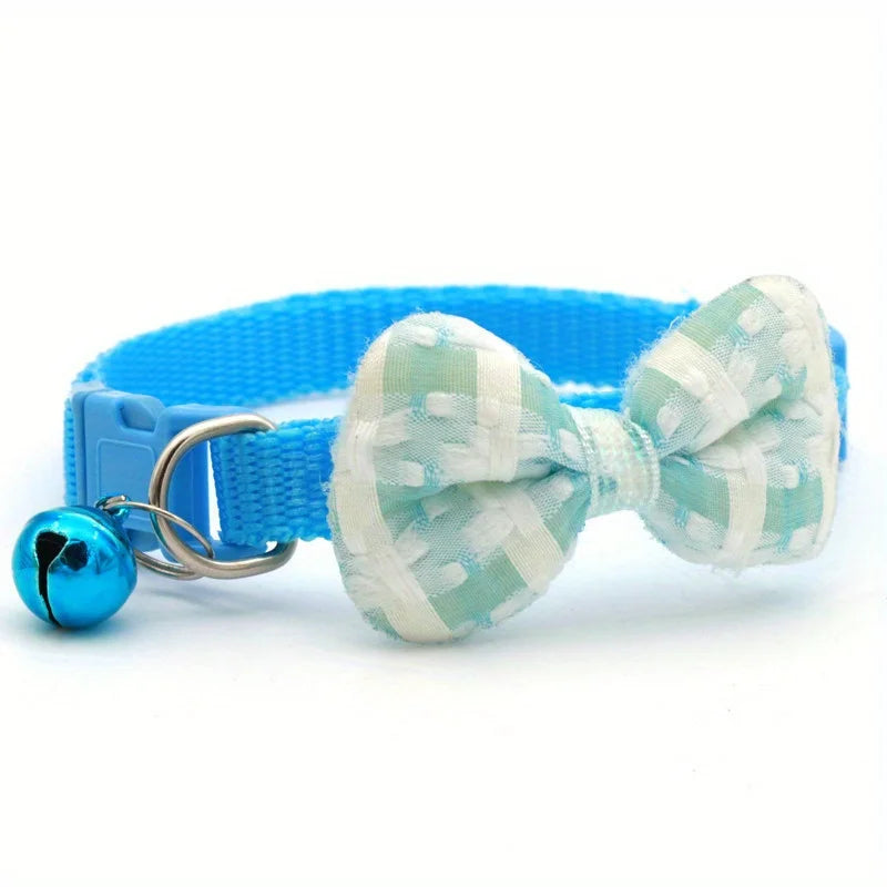 Plaid Bow-Tie Cat Collar