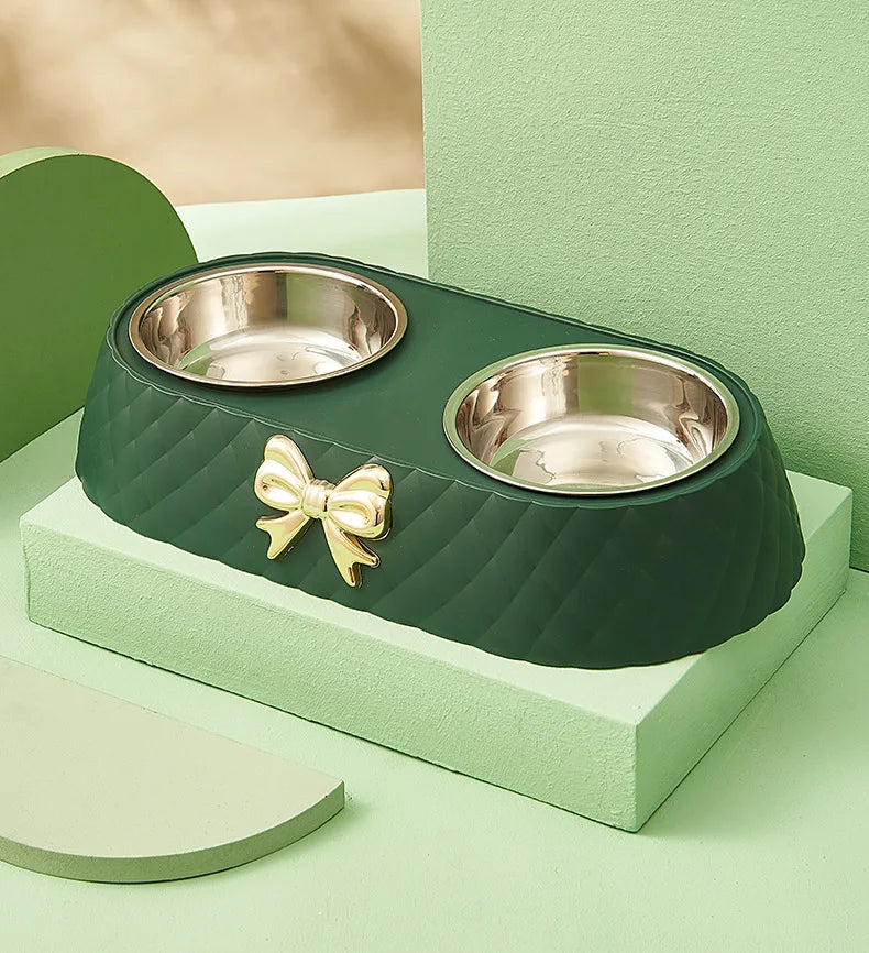 Bow-Tie Stainless Cat Bowl