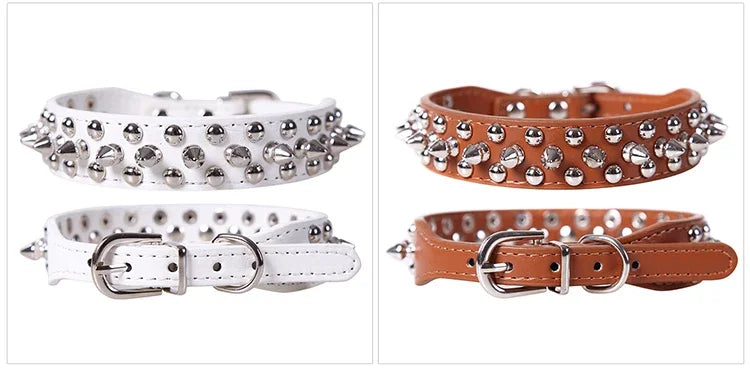 Studded Faux Leather Collar