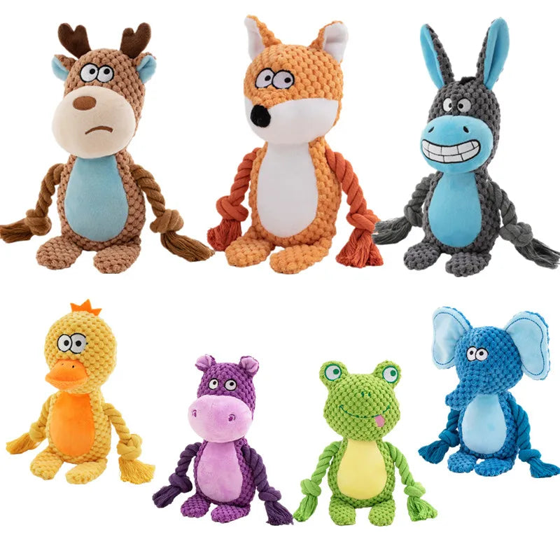 Squeaky Plush Bone Toy