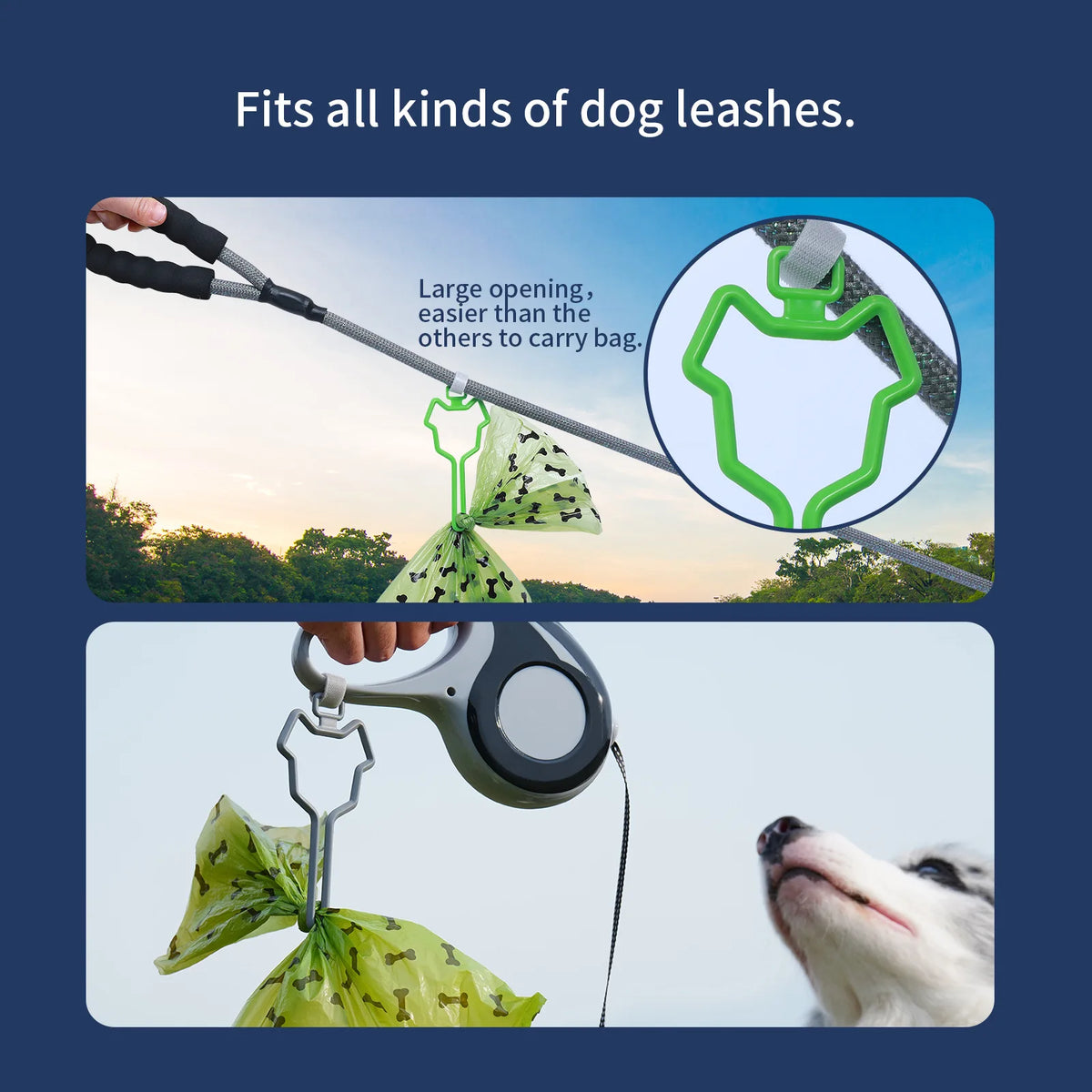 Hands-Free Lead Poo Bag Holder
